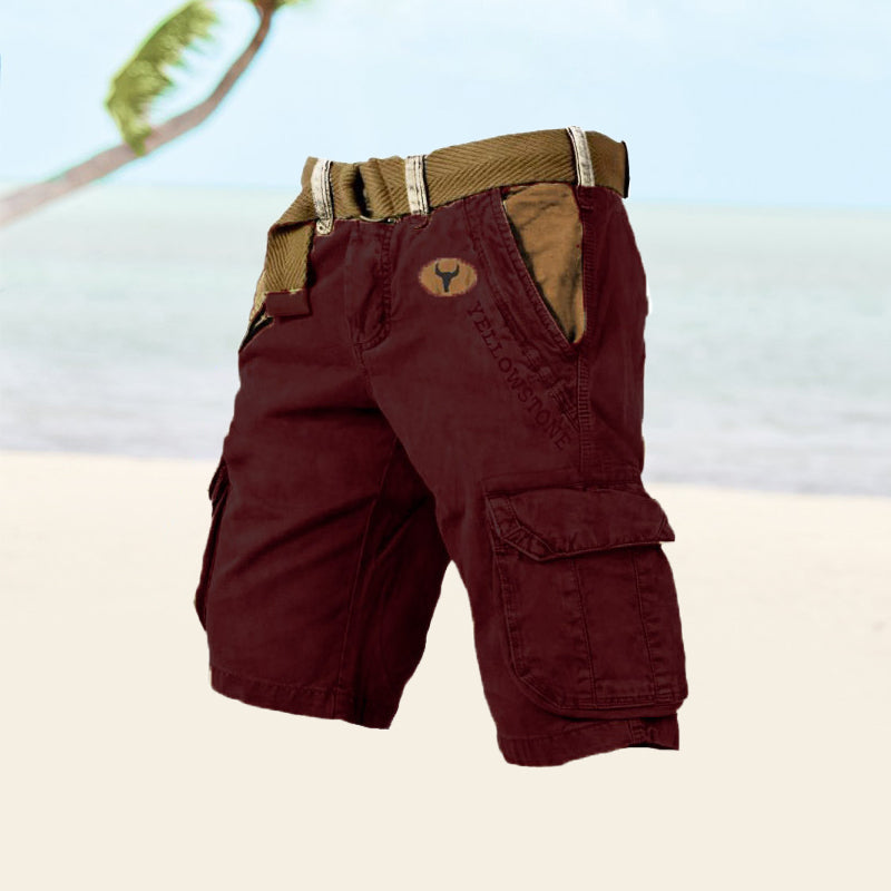 Pablo | Pantalones cortos para hombre cargo con cinturón ajustable y bolsillos