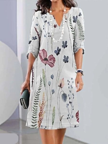 Velina | Robe mini à imprimé floral et décolleté en V