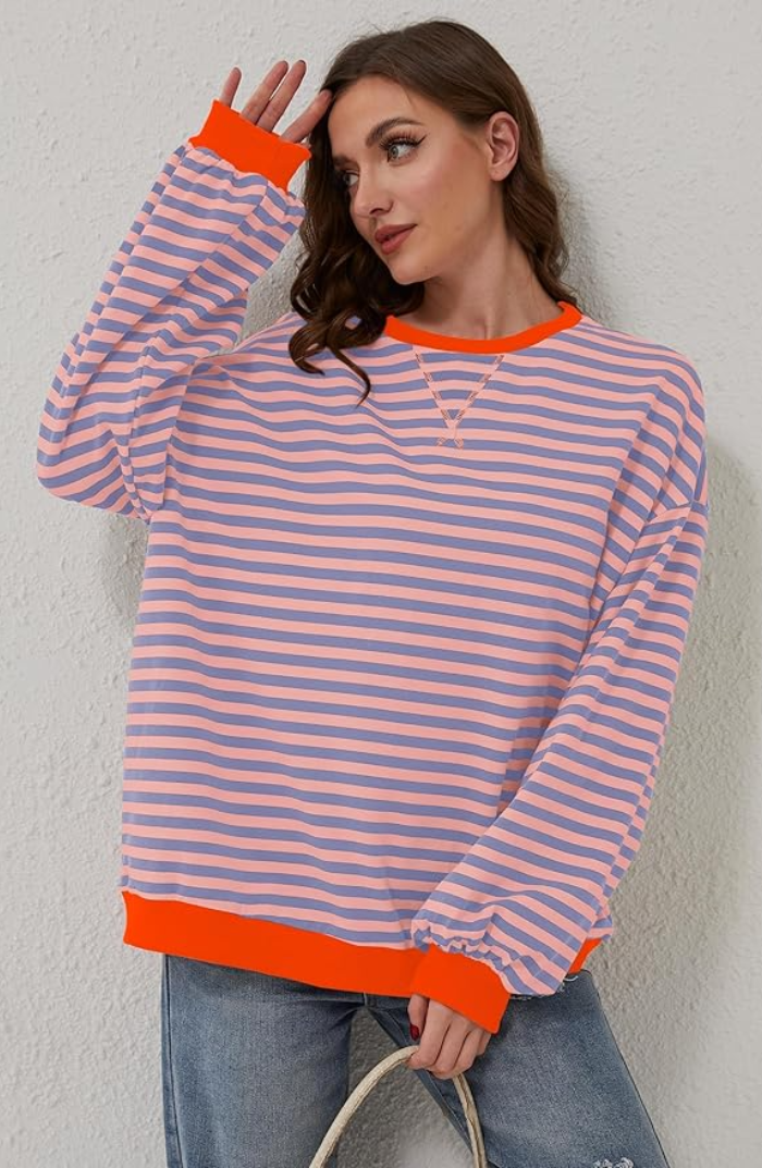 Elisa | Women's Striped Round Neck Spring Sweater