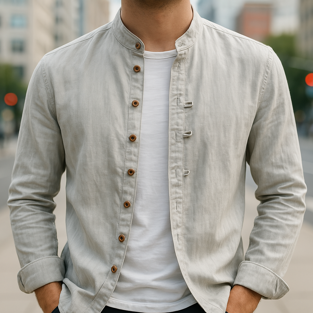 Lioren | Camisa con botones y manga larga de lino y algodón