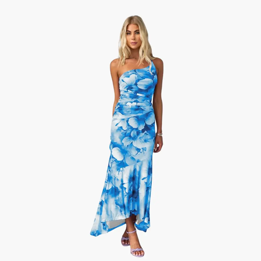 Catalina | Vestido para mujer de un hombro floral elegante