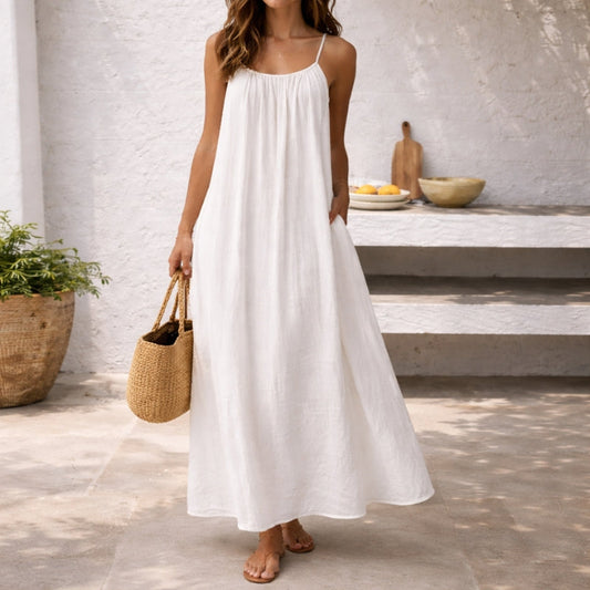 Trinidad | Robe maxi pour femme avec fines bretelles et coupe ample