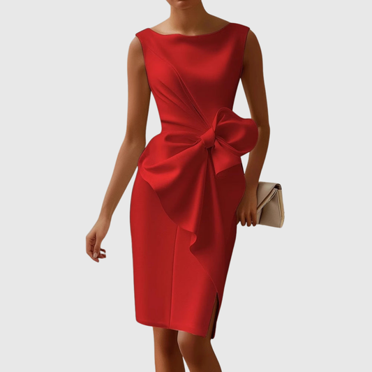 Montserrat | Vestido midi sin mangas y detalle cruzado