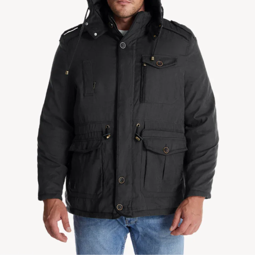 Chaqueta invernal robusto con forro polar para hombre