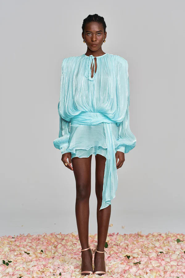 Fermina | Robe Courte Chic pour Femme avec Manches Bouffantes