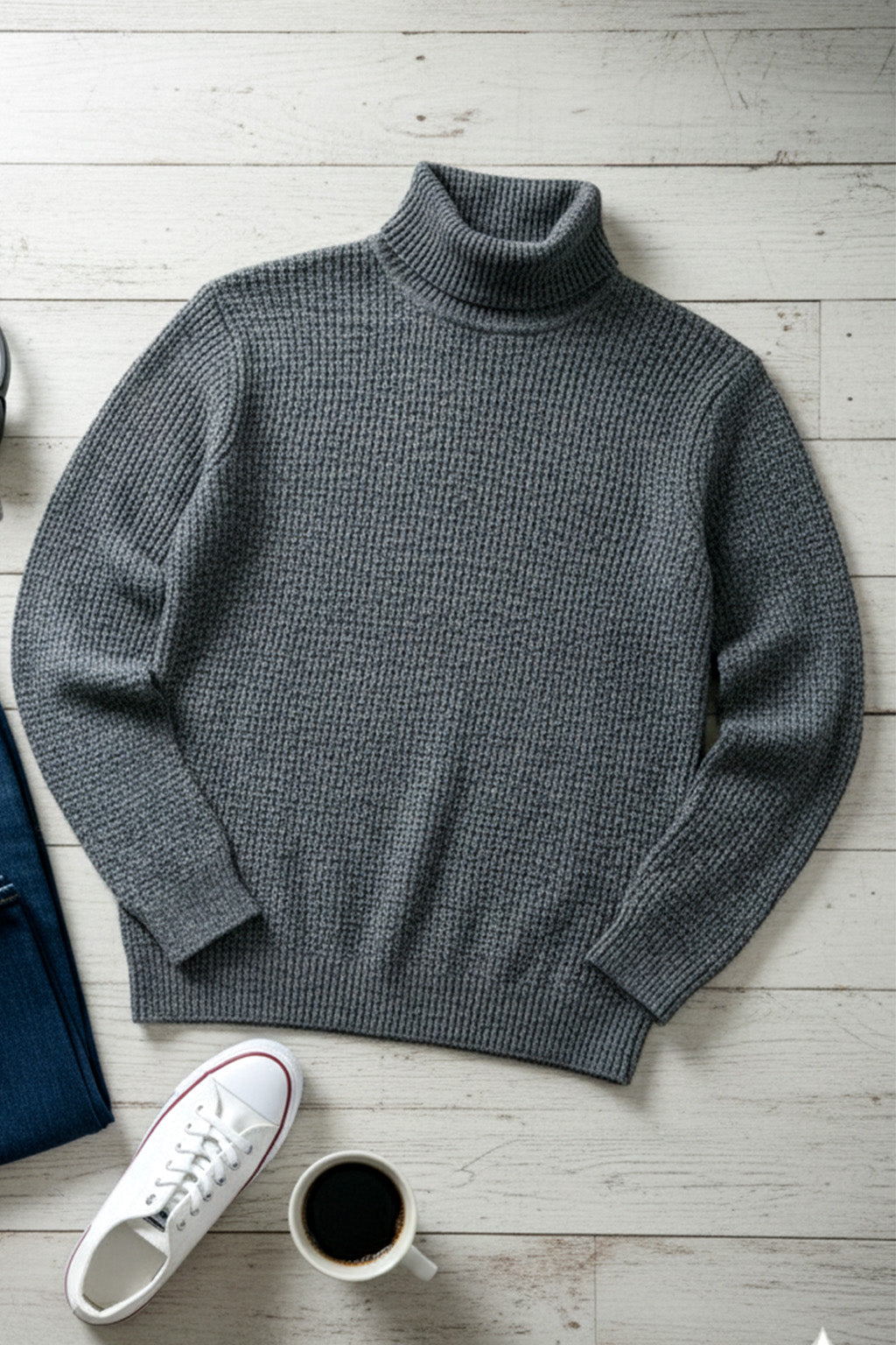 Jersey de Cuello Alto de Punto | Mateo – Gris