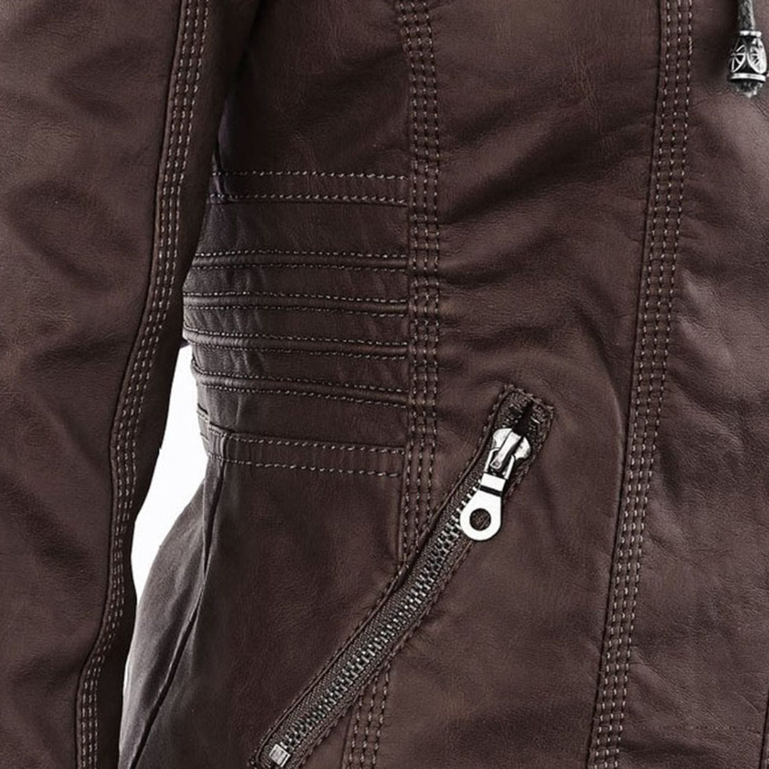 Fiorella | Chaqueta motera ajustada para mujer con capucha | Atrevida