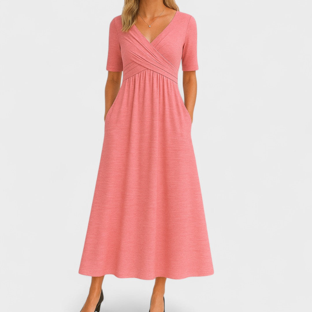 Danira | Vestido midi para mujer con escote en V