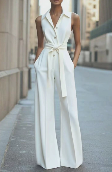 Carina | Women's wide-leg spring jumpsuit with pockets