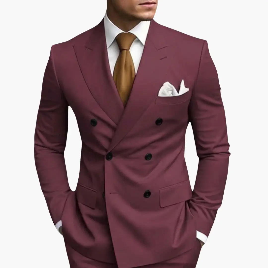 Fabian | Costume de mariage pour homme avec revers et design croisé