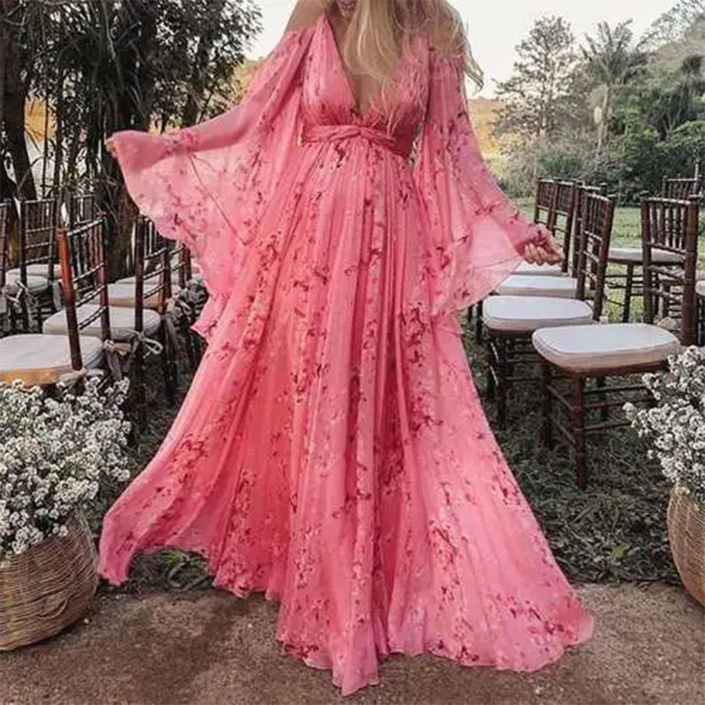 Odalys | Women's Floral Print Long Dress | Elegant