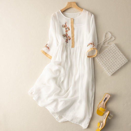 Eulalia | Vestido midi para mujer de verano con bordado