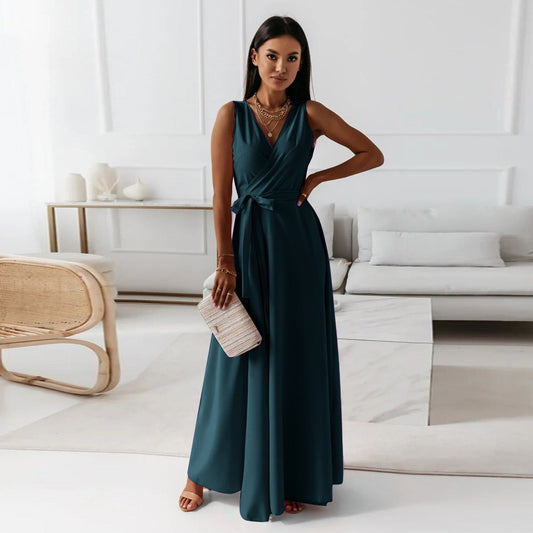 Fayena | Women's maxi guest dress with elegant crossover design