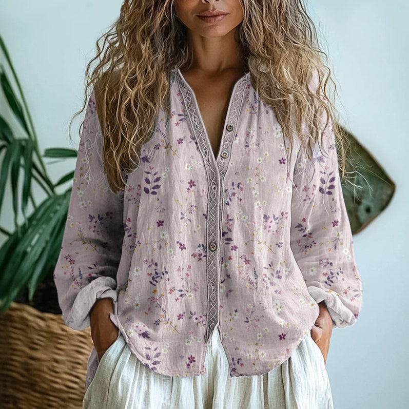 Rabella | Loose Fit Long Sleeve Floral Blouse