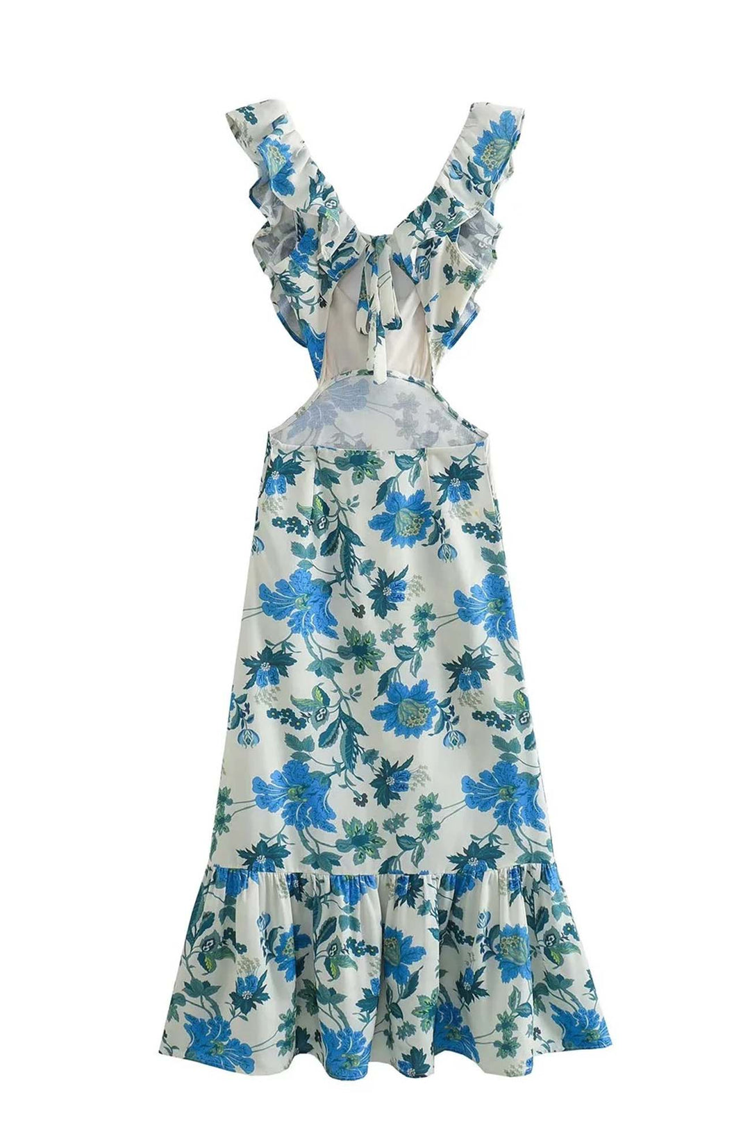 Brisenda | Women's Elegant Floral Ruffled Maxi Dress
