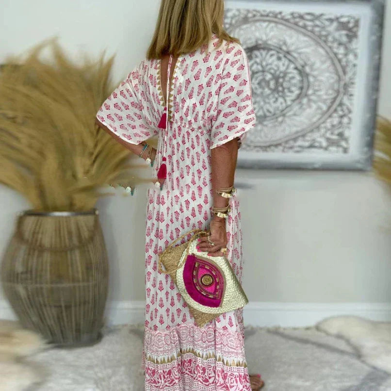 Nerisa | Maxi dress with print and boho style