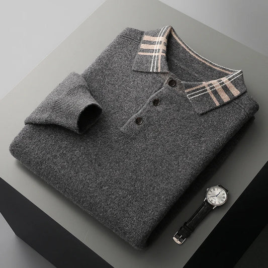 Corvian | Jersey clásico de invierno tipo polo para hombre