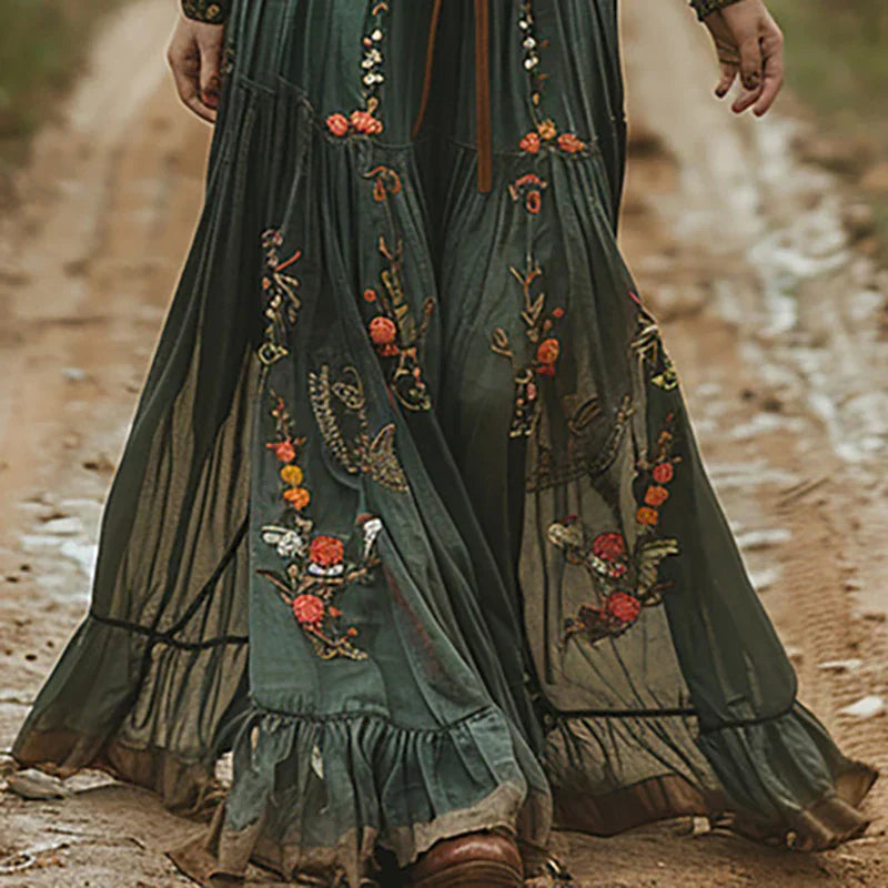 Jacinda | Women's Boho Maxi Dress with Flowy Belt | Lightweight