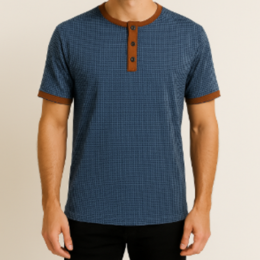 Lynn | Camisa Henley elegante de manga corta para hombre