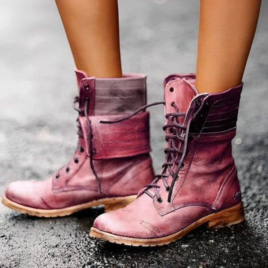 Galatea | Botas vintage de cuero para mujer con cordones