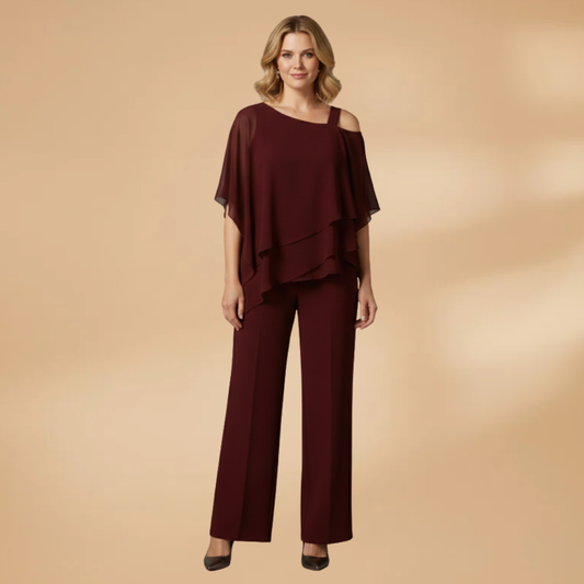 Elisa| Ensemble en mousseline pour femme avec design asymétrique