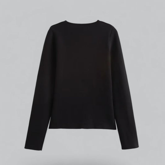 Elsa | Cárdigan minimalista de primavera para mujer con botones y cuello pico