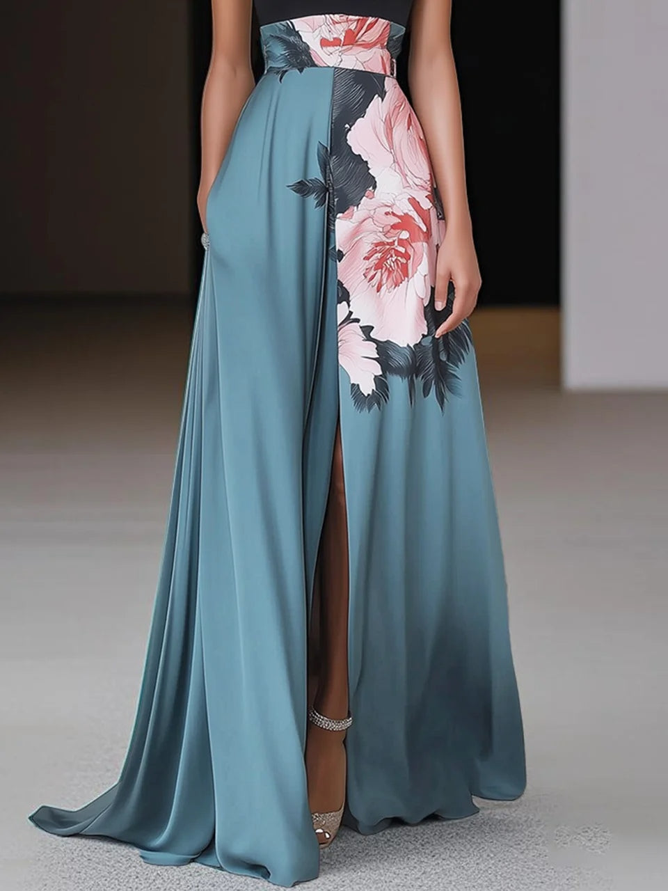 Martina | Women's Sleeveless A-Line Cut-Out Maxi Dress
