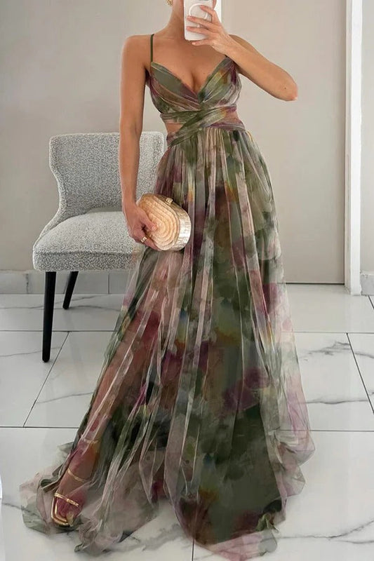 Beatriz | Robe longue florale élégante sans bretelles