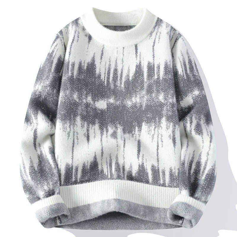 Alviero | Jersey de invierno de punto con efecto tie-dye para hombre