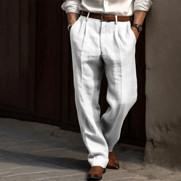 Venancio | Men's Slim Straight-Fit Trousers | Elegant