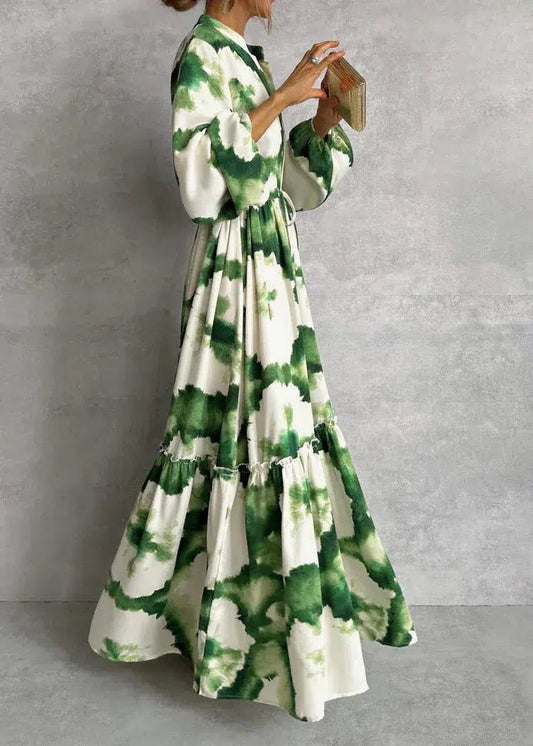 Teodora | Robe maxi pour femme avec imprimé dégradé et ceinture