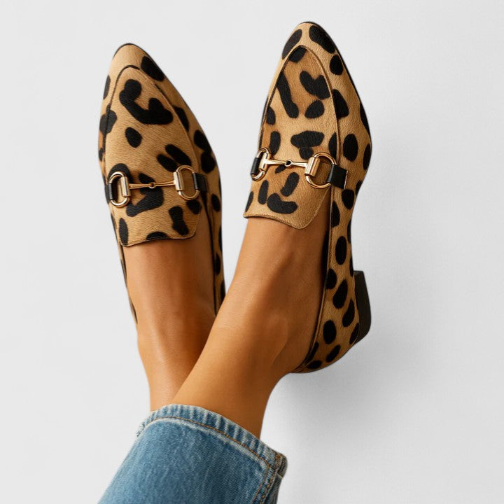 Leticia | Mocasines de invierno para mujer con estampado animal y hebilla clásica