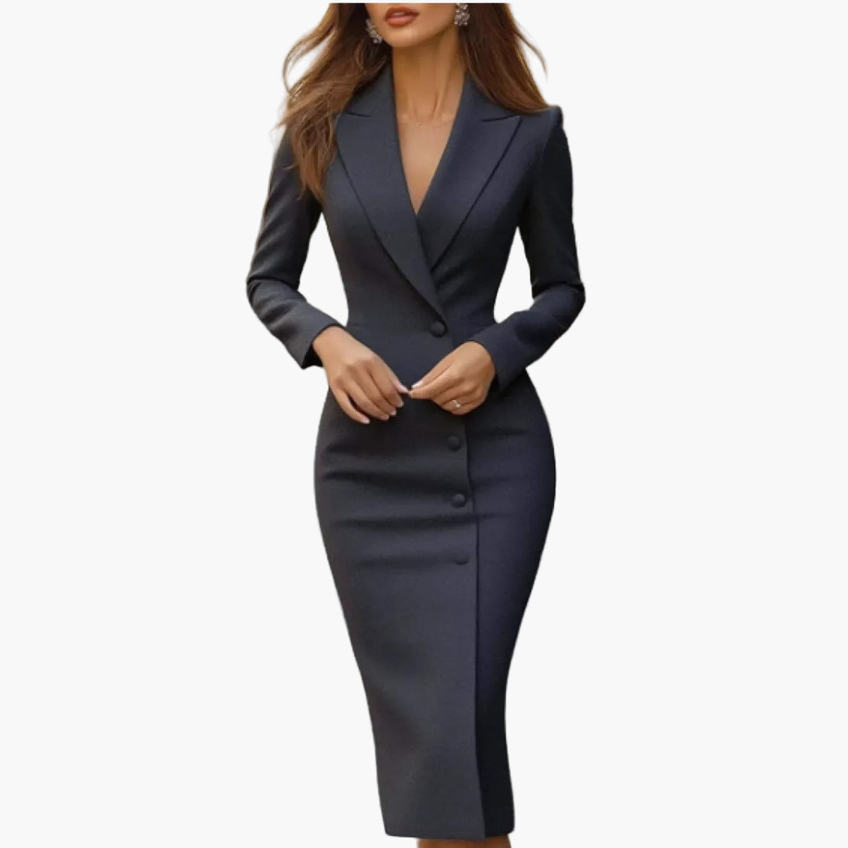 Elena | Vestido blazer elegante para mujer con botones y corte ajustado
