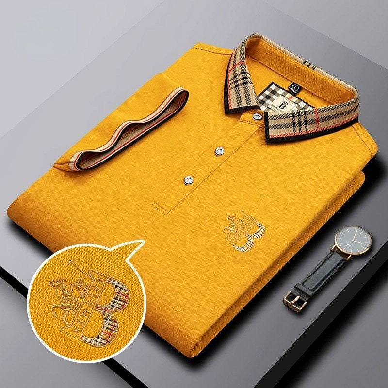 Jenaro | Polo informal para hombre con cuello en contraste a cuadros | Elegante