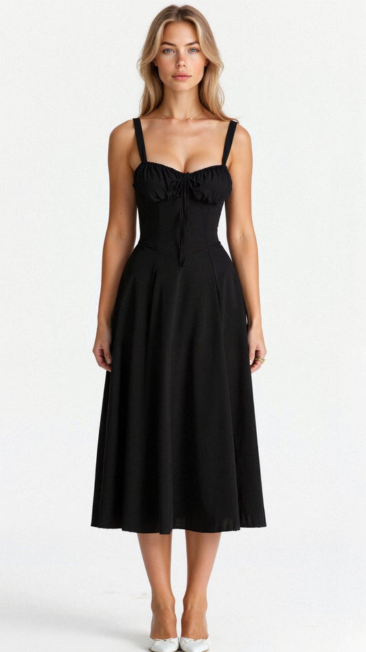 Modesta | Robe midi corset imprimée florale femme style chic