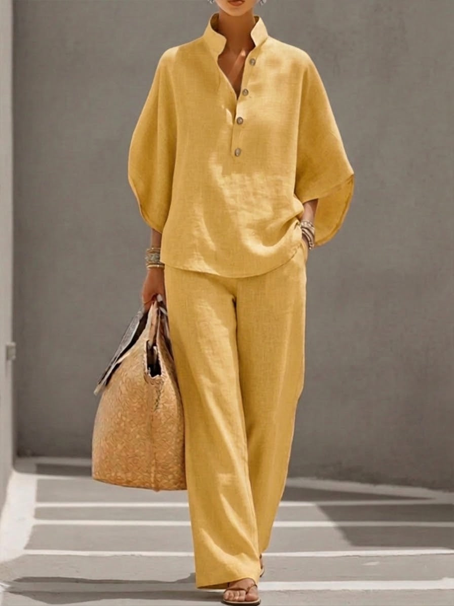 Velira | Women's two-piece set with batwing top and wide-leg pants