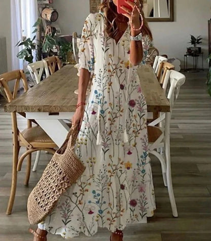 Ane | Women's Boho Summer Dress with Short Sleeves