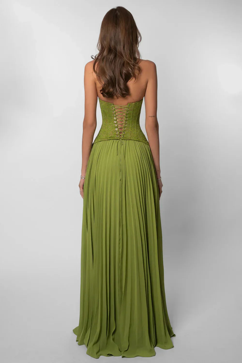 Selmira | Women's maxi dress with pleats and wedding-style halter neck