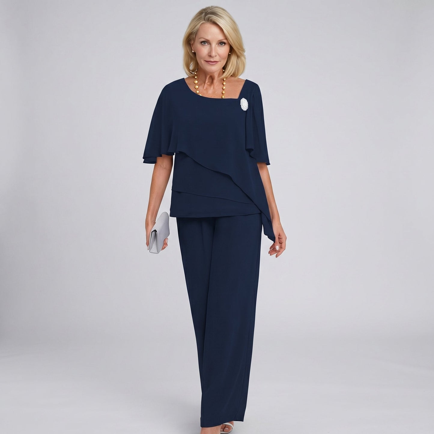 Leonor | Conjunto para mujer con capa y pantalón ancho