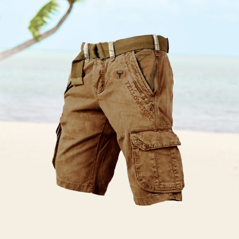 Pablo | Pantalones cortos para hombre cargo con cinturón ajustable y bolsillos