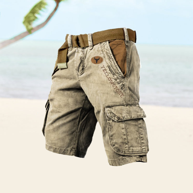 Pablo | Pantalones cortos para hombre cargo con cinturón ajustable y bolsillos