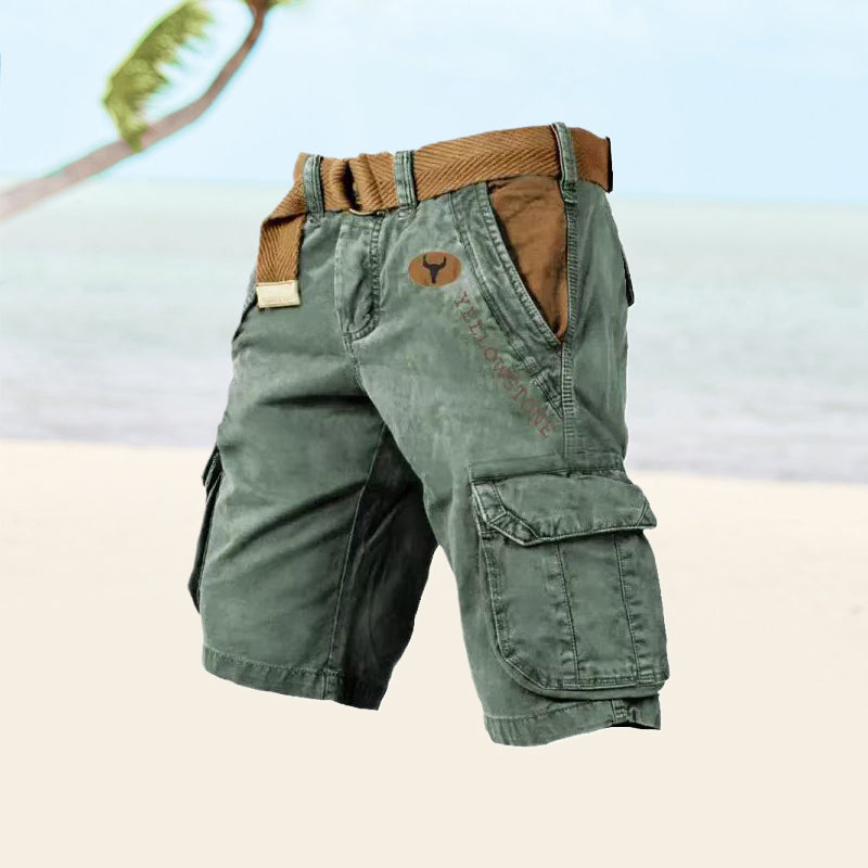 Pablo | Pantalones cortos para hombre cargo con cinturón ajustable y bolsillos