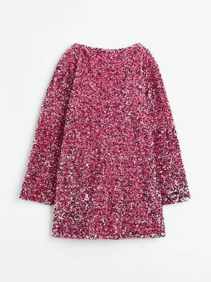 Mireia | Vestido corto de mujer con lentejuelas y detalle de lazo