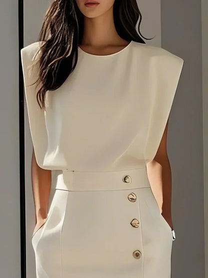 Beatriz | Vestido midi para mujer con botones y abertura frontal
