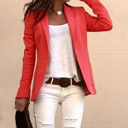 Delmira | Long Sleeve Lapel Pocket Formal Blazer | Long Sleeve