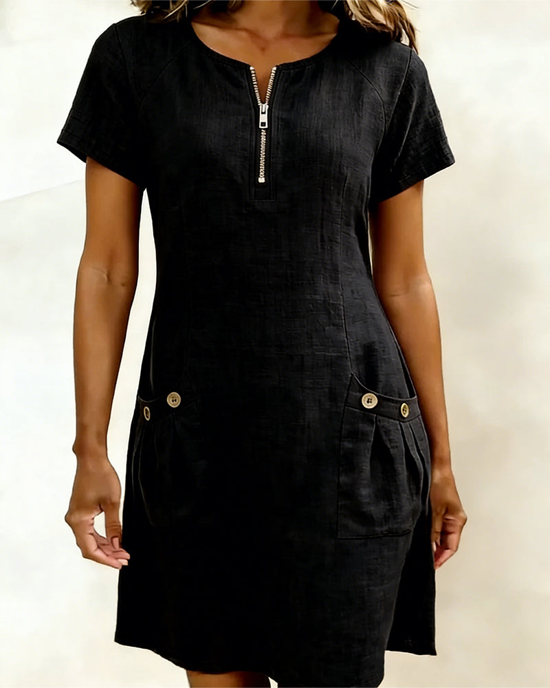 Renira | Women's straight dress with zipper and pockets