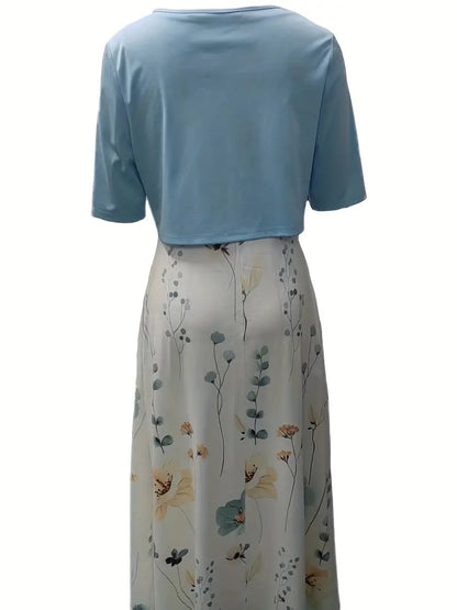 Sofía | Vestido midi para mujer con estampado floral y chaqueta