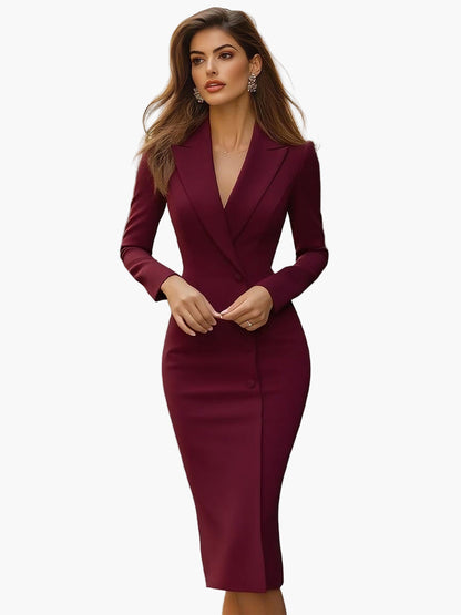 Elena | Vestido blazer elegante para mujer con botones y corte ajustado