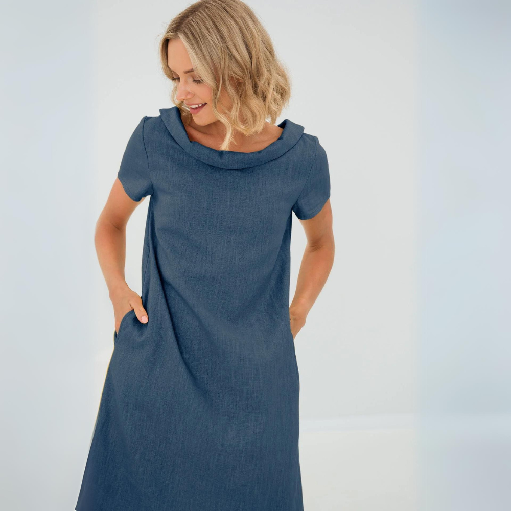 Velmira | Vestido corto con manga corta y diseño suelto