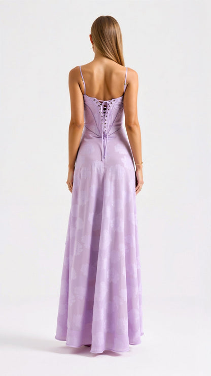 Pavia | Women's maxi wedding dress with thin straps and flowing design